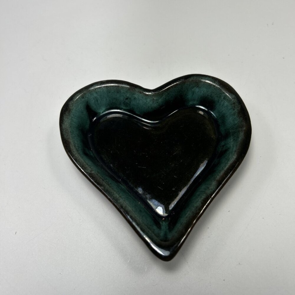 Blue Mountain Pottery Heart Trinket Dish Box1 redware canada